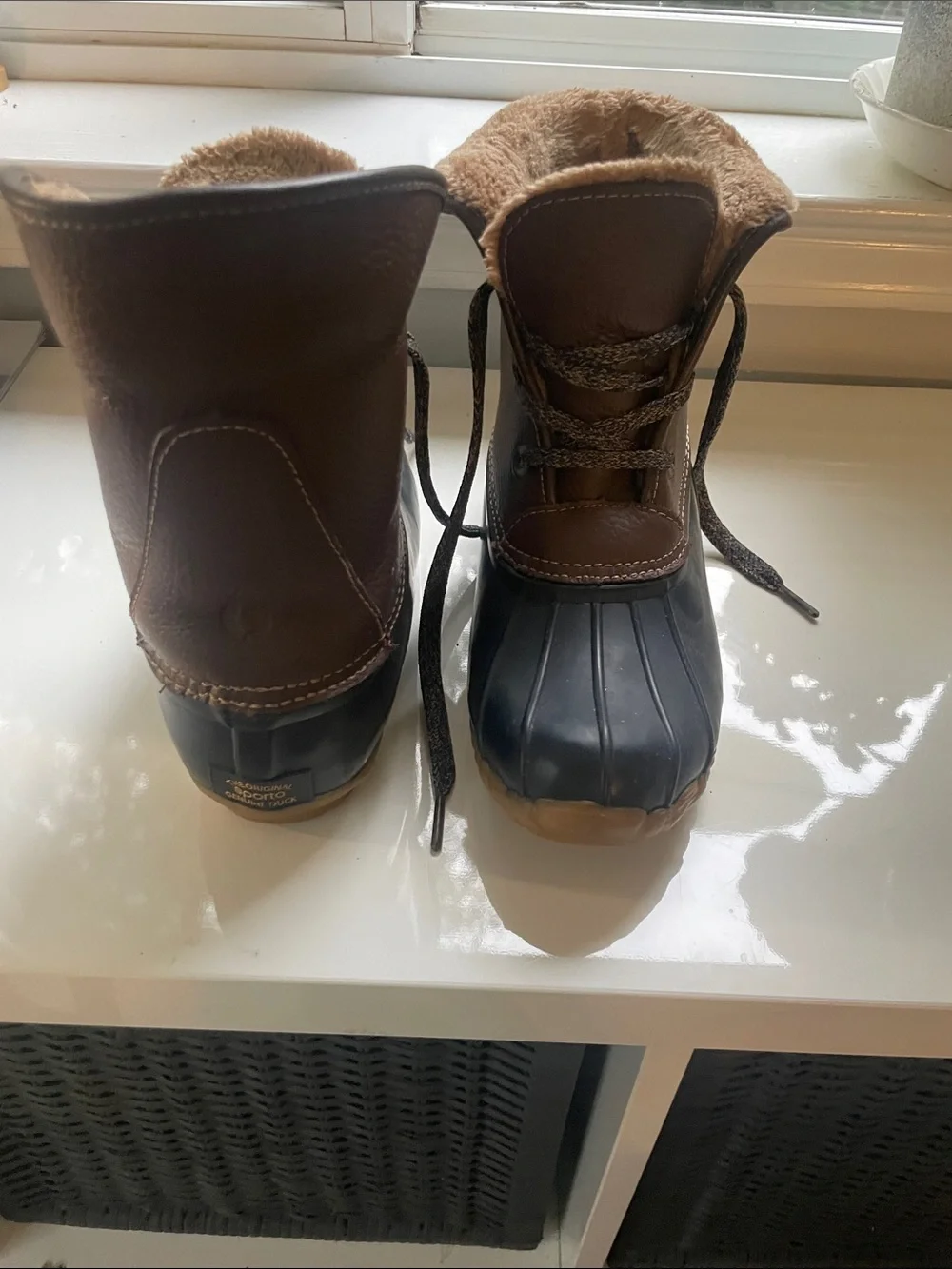Sporto Brown and Black Womens Insulated Rain Snow Boots